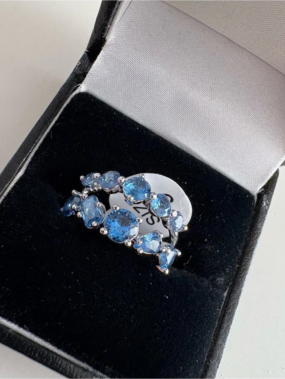 Bomb Party It’s Been You Forever Ring RBP8238 Aqua Blue Spinel Rhodium Plating